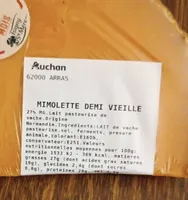 Mimolette demi vieille Isigny Ste Mère Auchan Arras