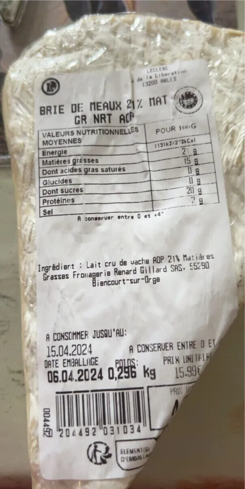 BRIE DE MEAUX 21 % MG.