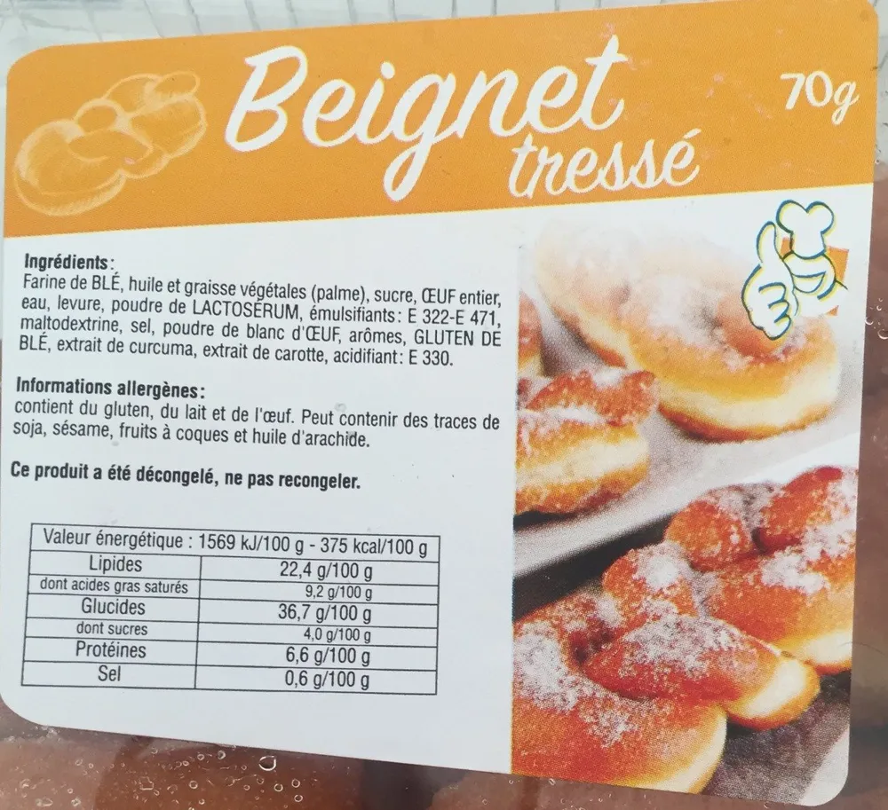 Beignets natures tressés