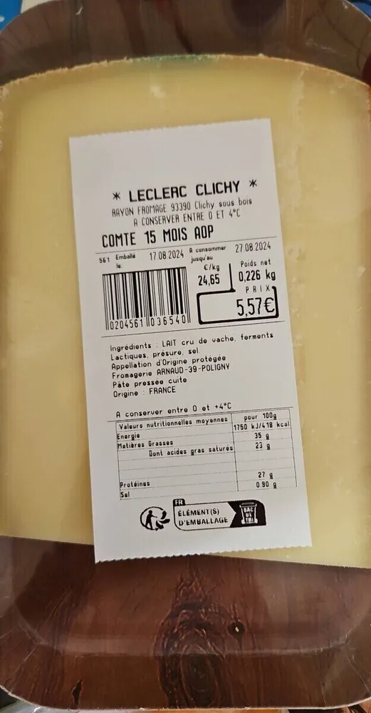 Comté 15 mois aop