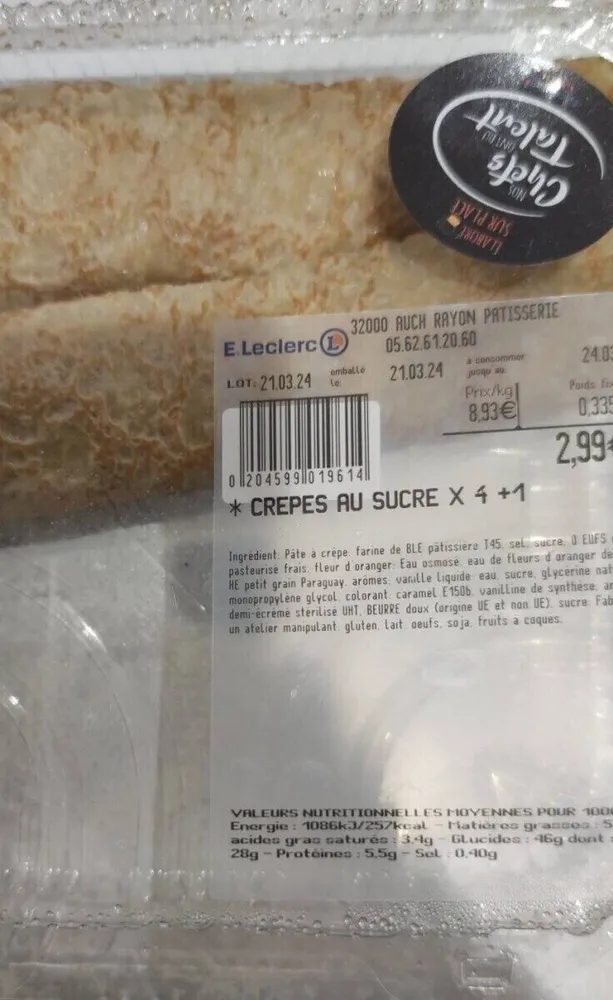 Crêpes au sucre