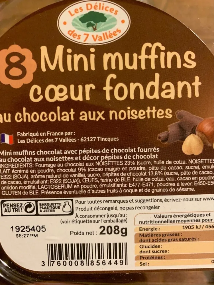 8 mini muffins coeur fondant