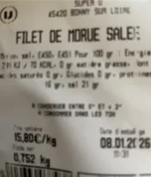 Filet morue salee