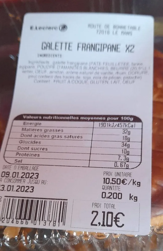 Galette frangipane
