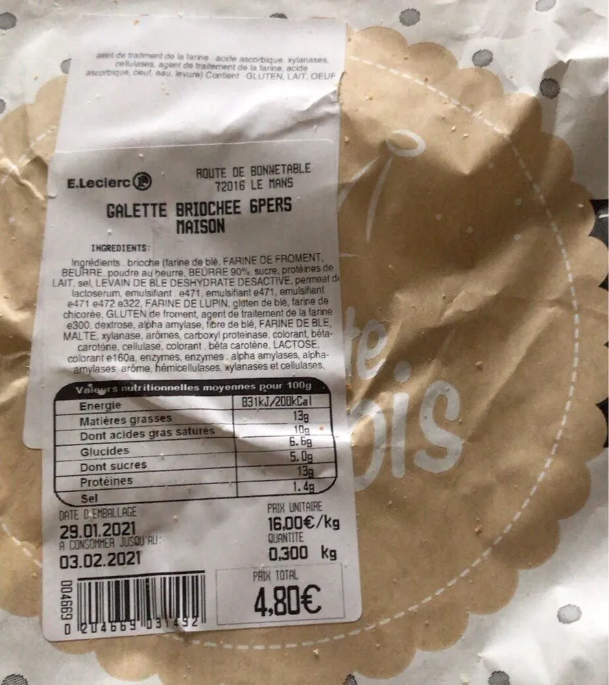 Galette brochee maison