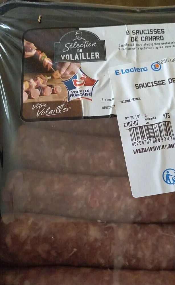 Saucisses de canard