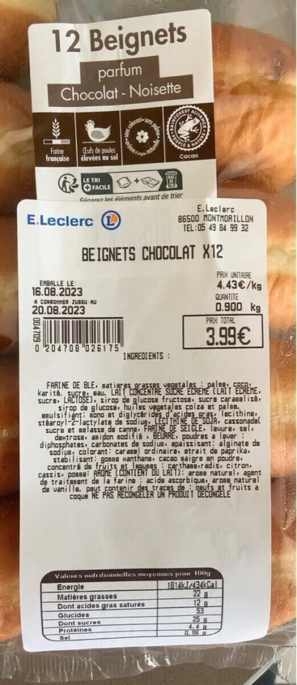 12 beignets au chocolat
