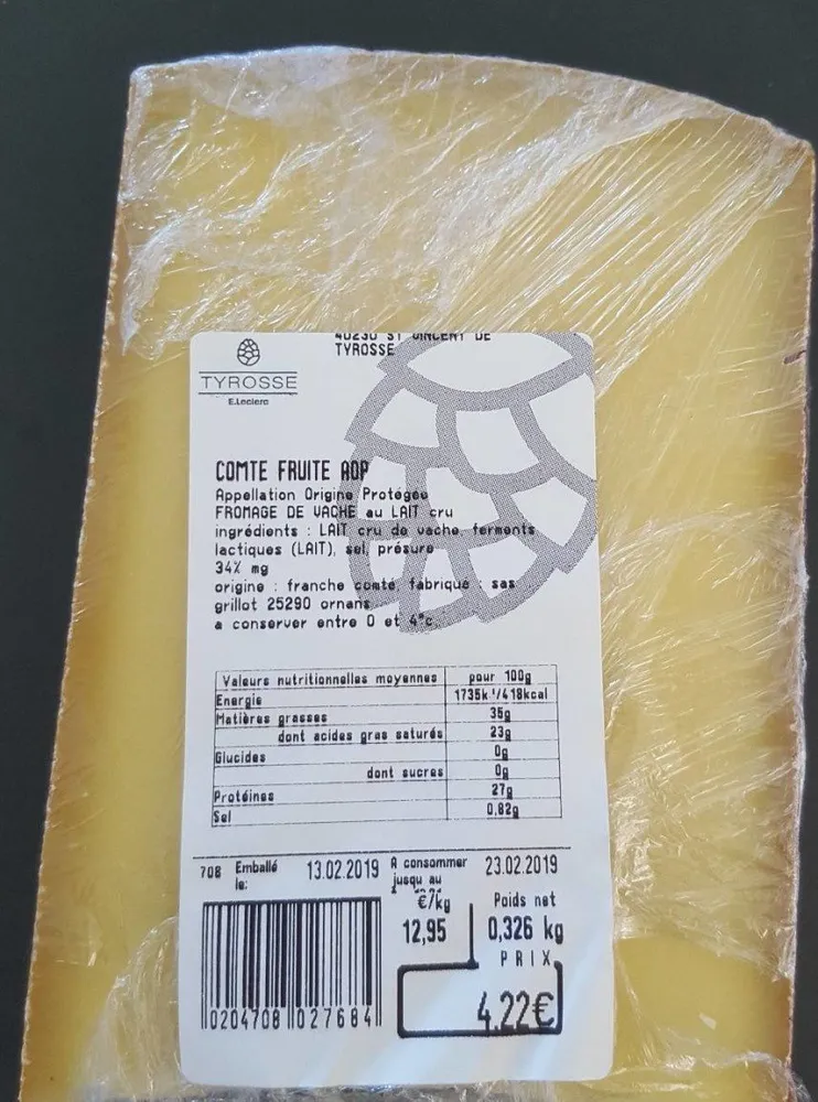 Comté fruité AOP