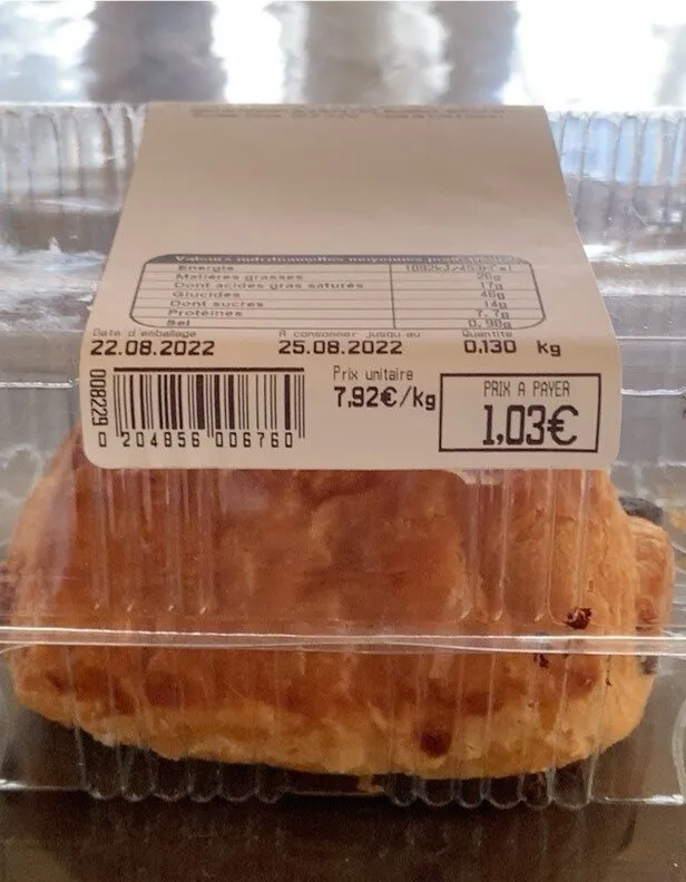 Pain chocolat beurre