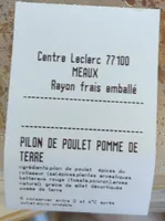 Pilon de poulet pommes de terre
