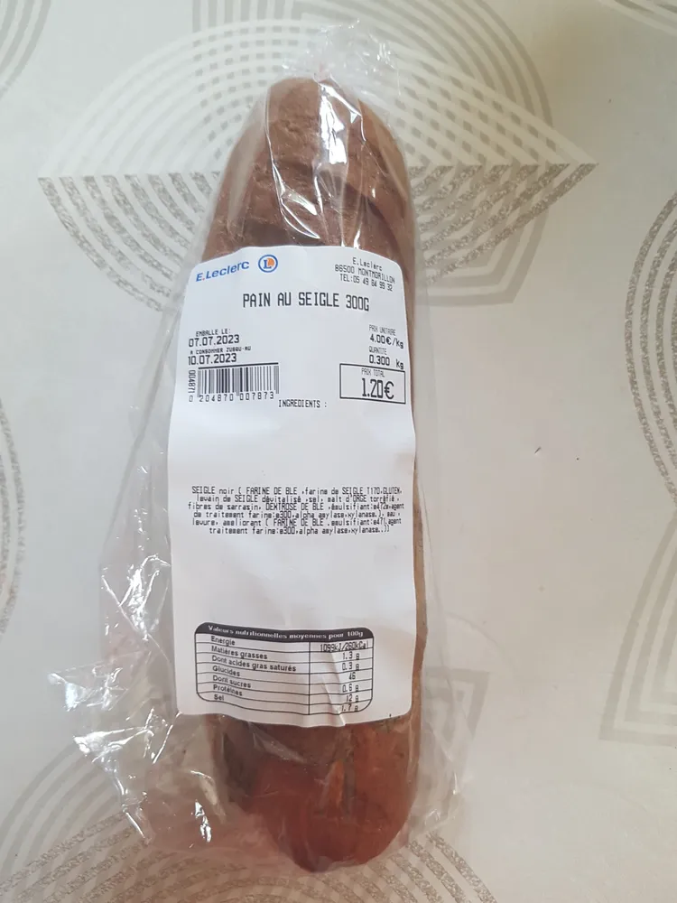 pain au seigle 300g