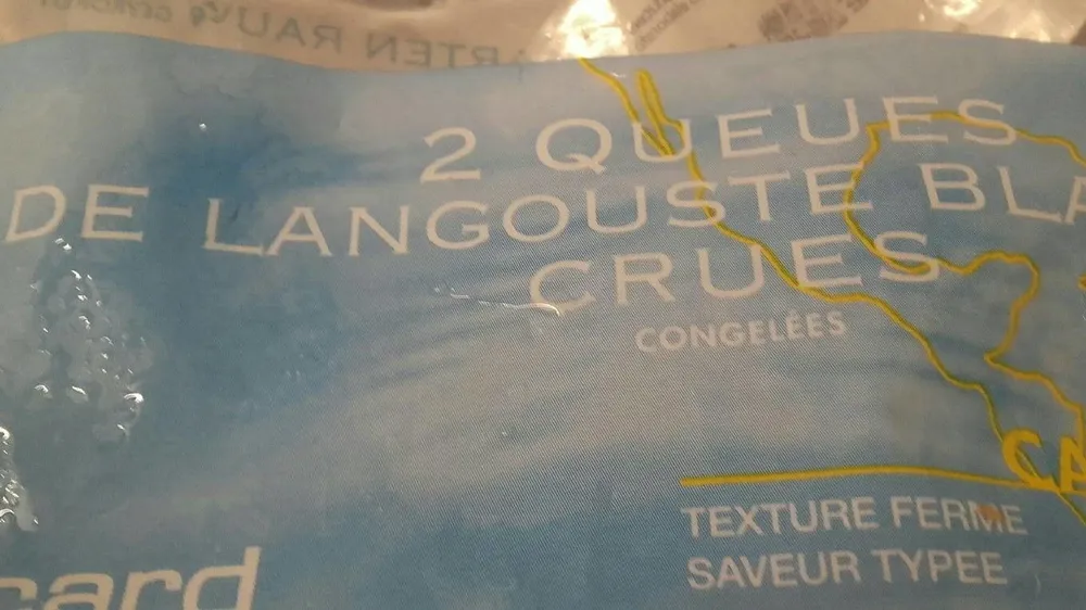 2 Queues de langouste blanche crues