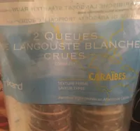 2 Queues de langouste blanche crues des Caraïbes
