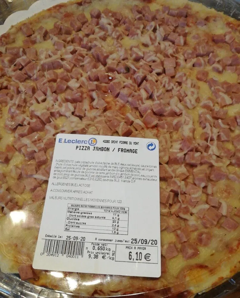 Pizza Jambon /Fromage