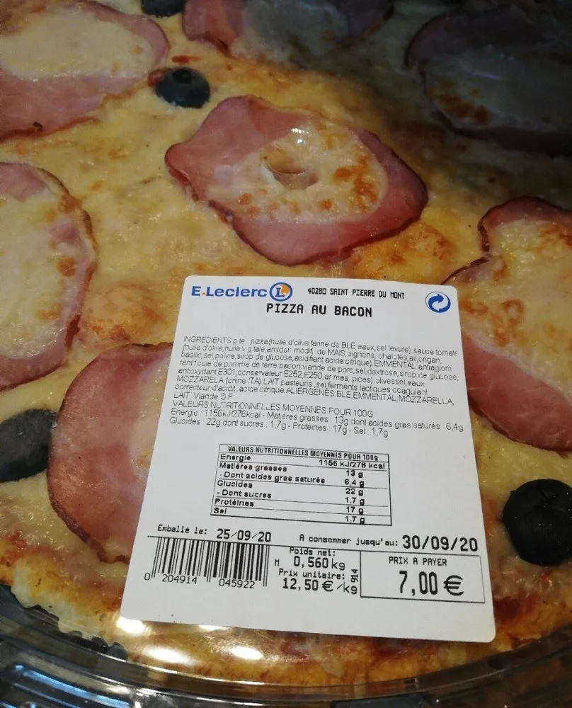 Pizza au bacon