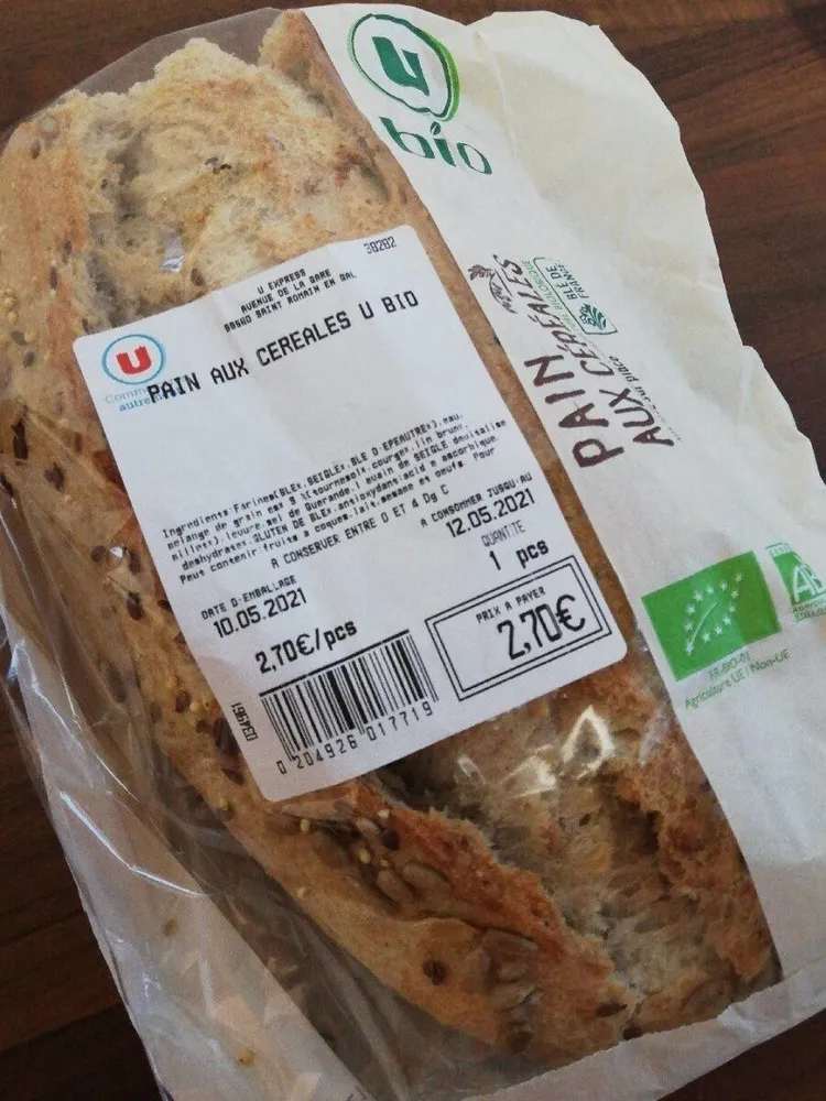 Pain aux céréales U bio