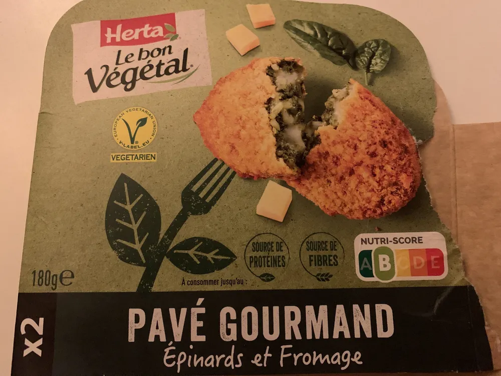 Pavé gourmand épinards et fromage