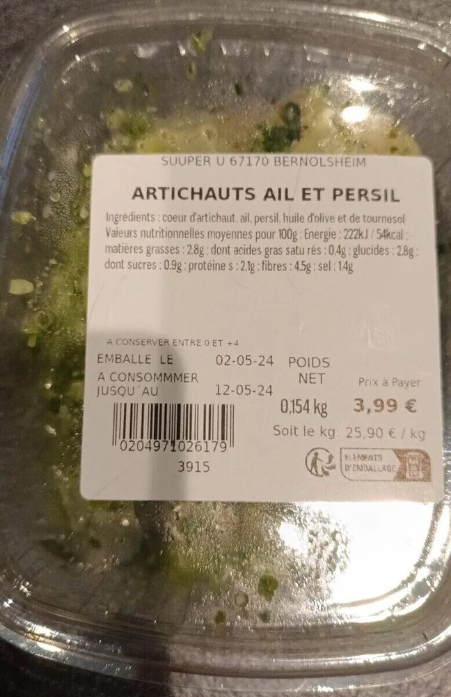 Artichauts ail et persil