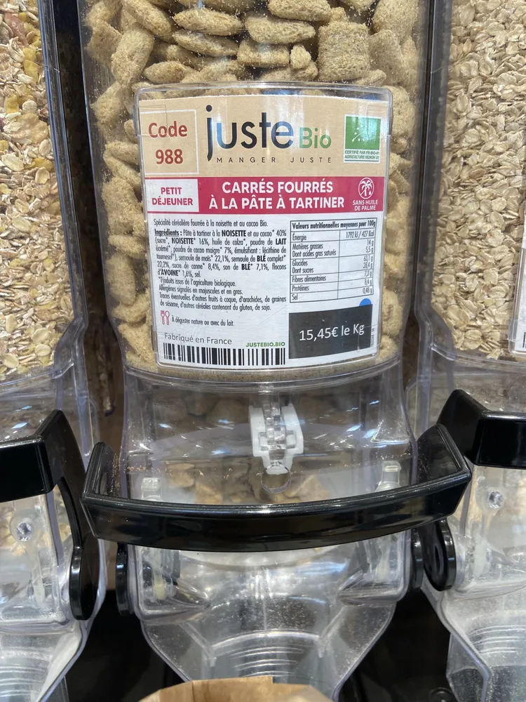 Céréales fourrées au cacao