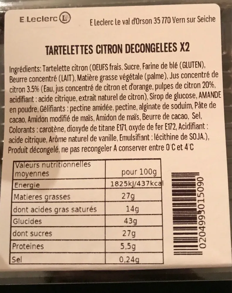 Tartelettes citron