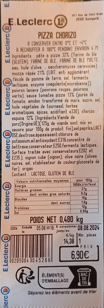 Pizza chorizo