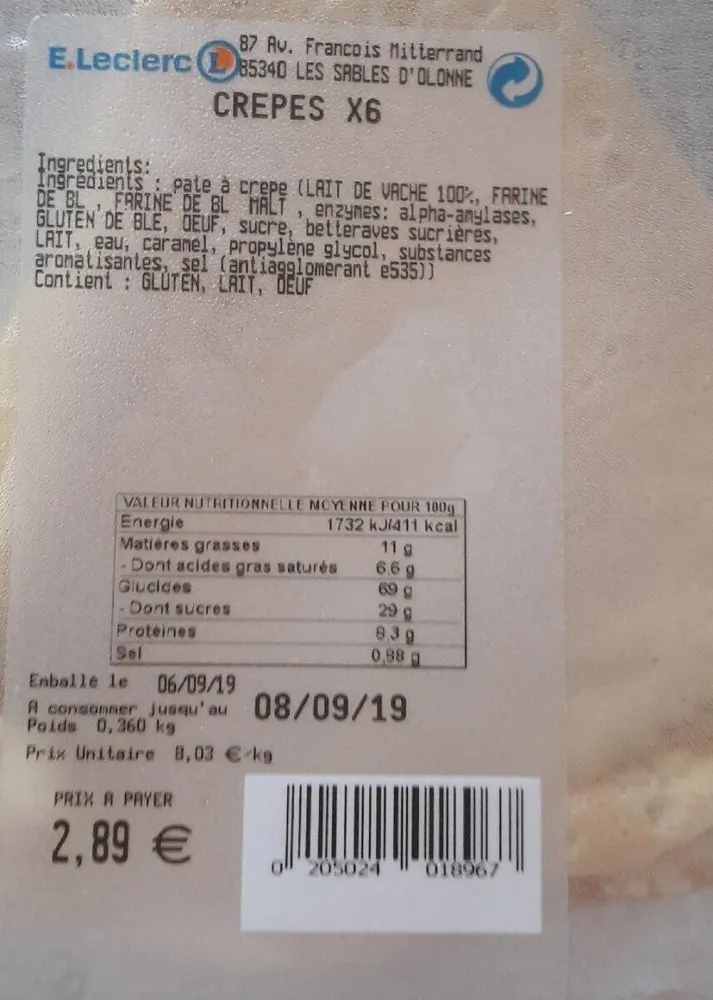 Crêpes x6