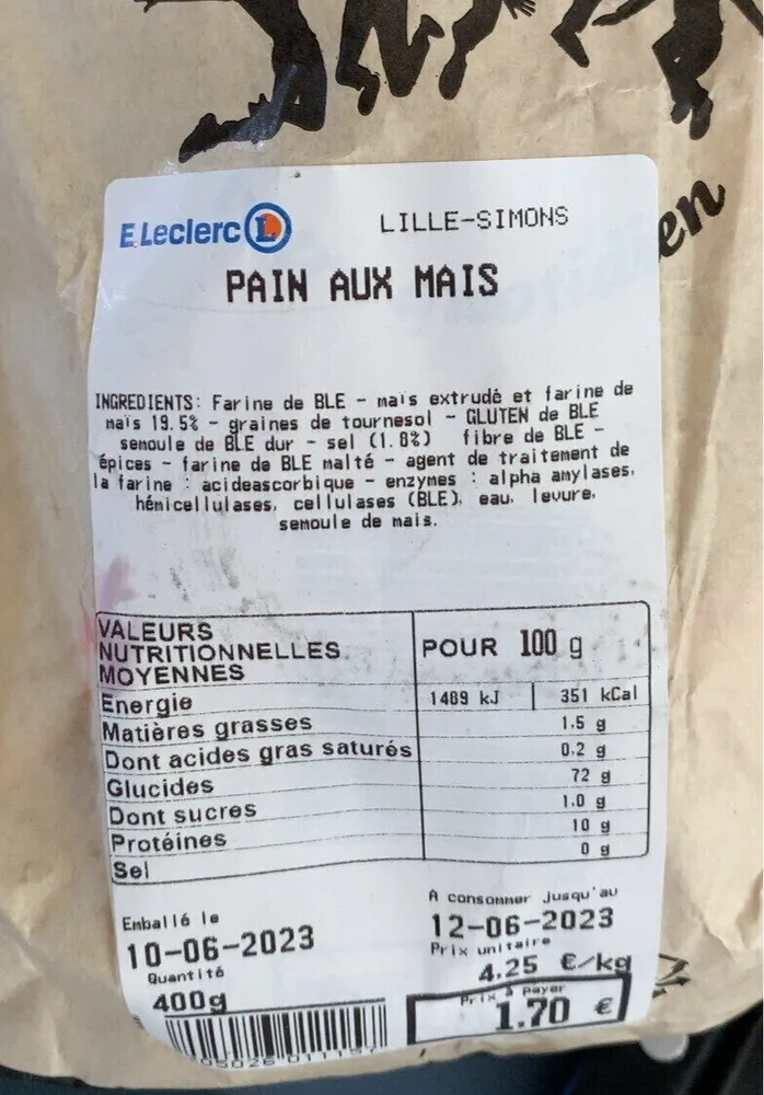 Pain aux mais