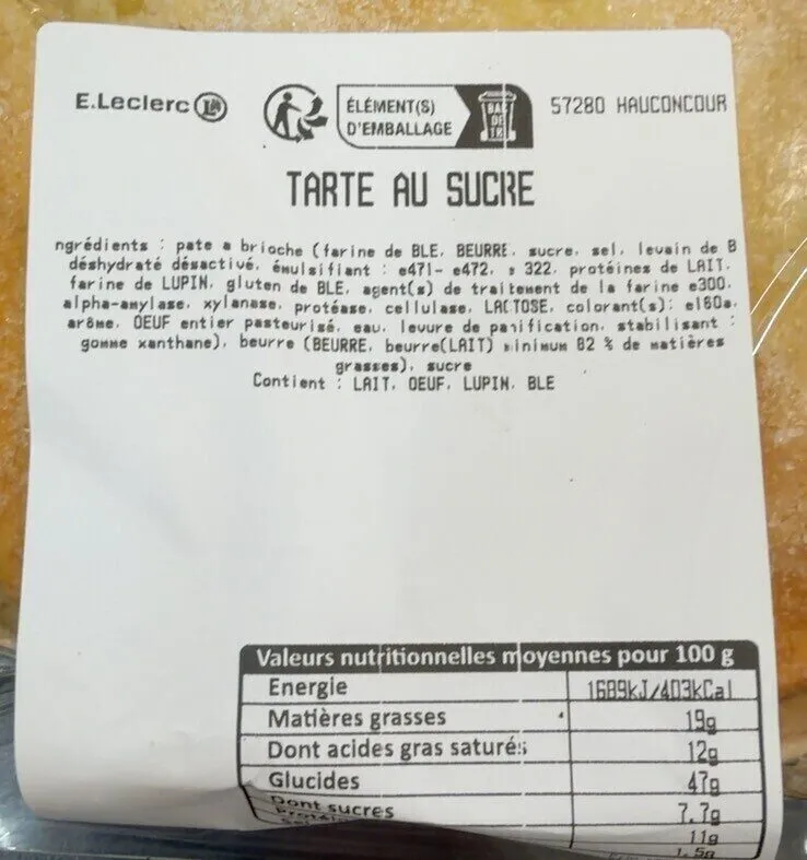 Tarte au sucre