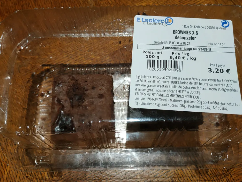 Brownie décongelés
