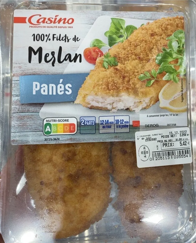 Filet de merlan pané