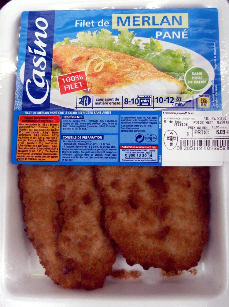 Filet de merlan pané