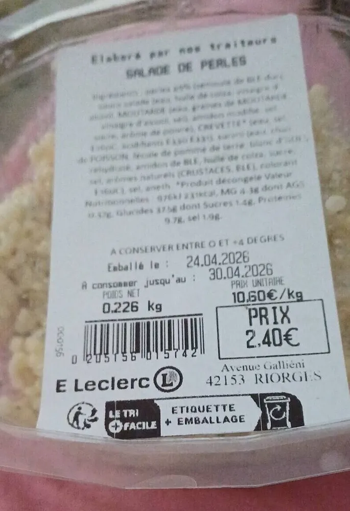 Salade de perles