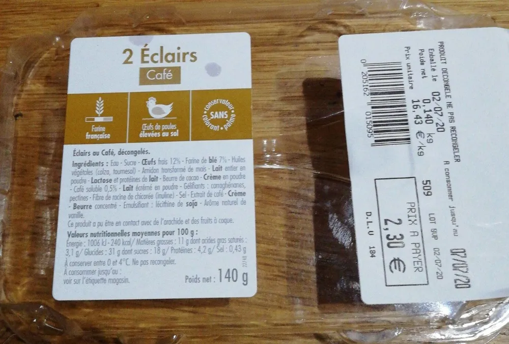 2 éclairs café