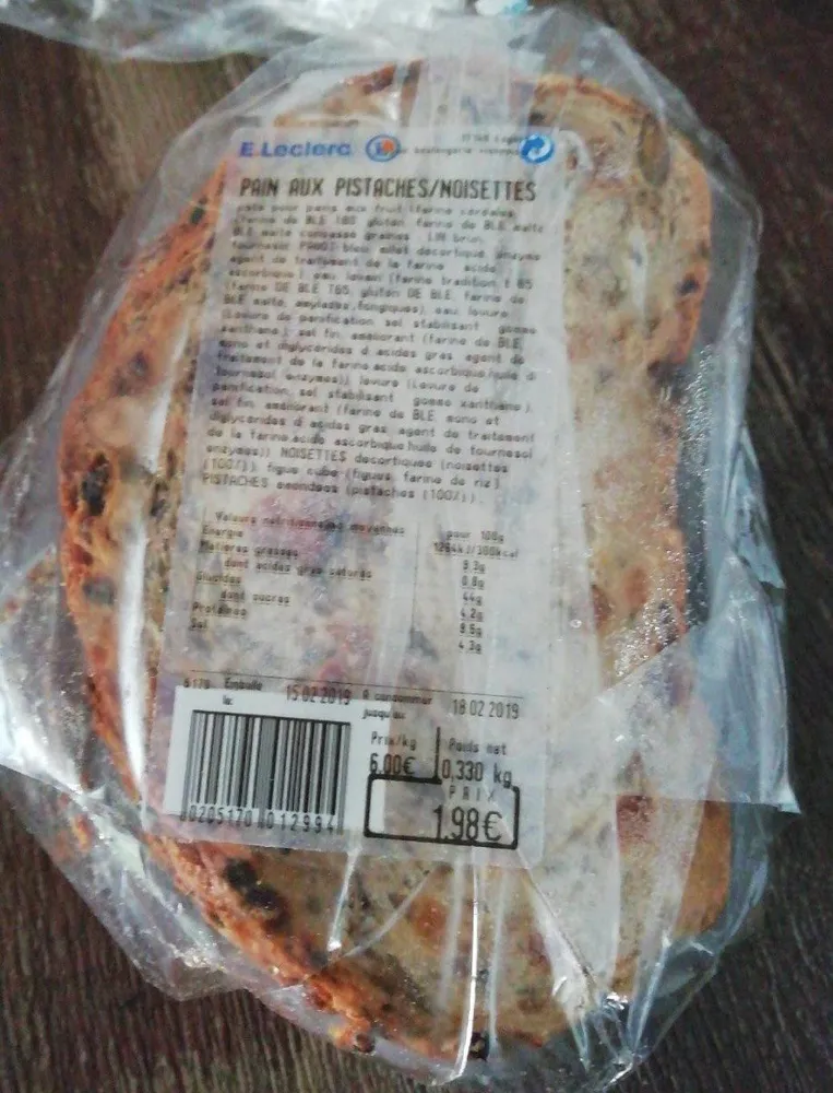 Pain aux pistaches noisettes