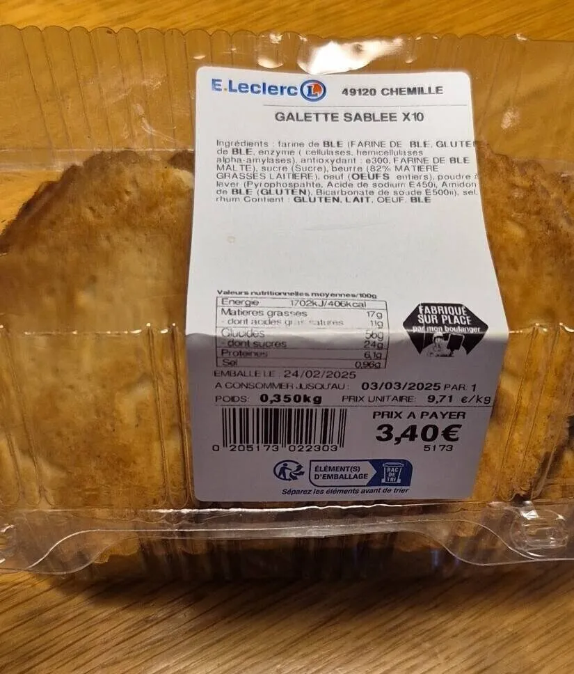 Galette sablée x10