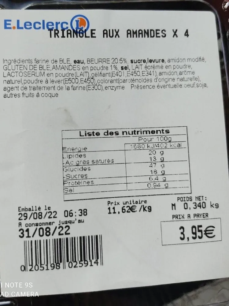 Triangle aux amandes