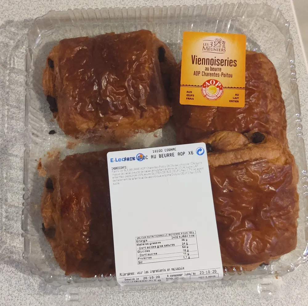Pain choc au beurre AOP x6