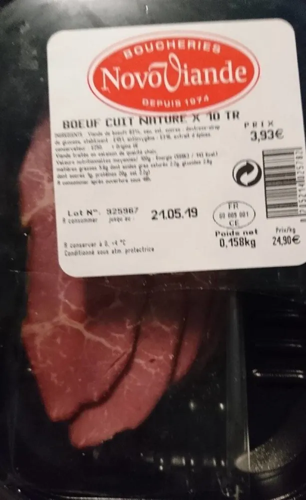 Bœuf cuit nature