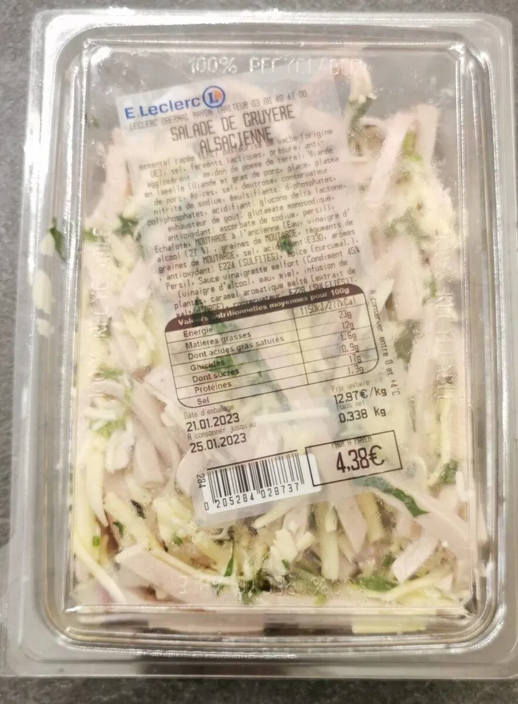 Salade de gruyere alsacienne