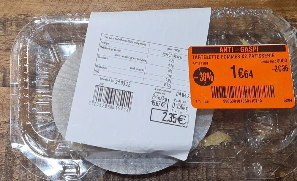 Tartelette pommes x2 patisserie