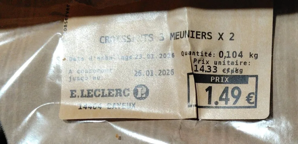 Croissant 3 meuniers