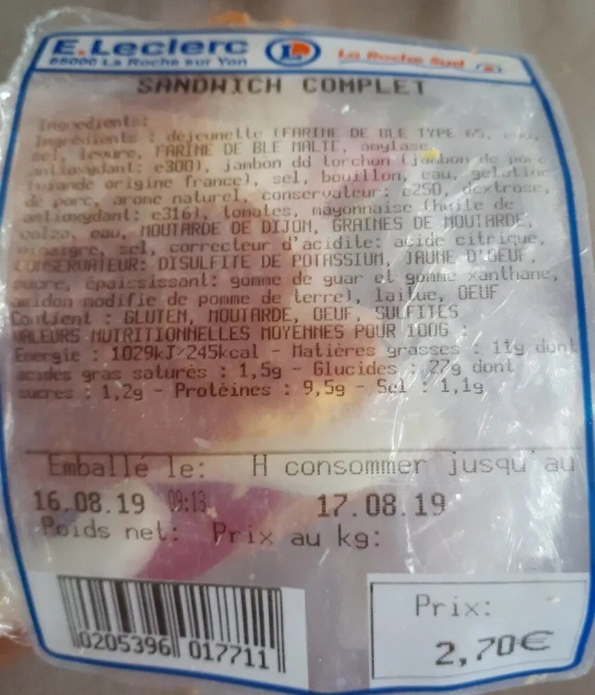 Sandwich complet