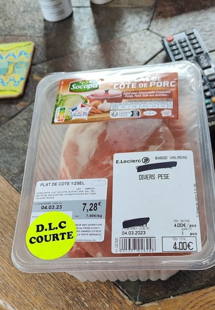 Plat de côté de porc