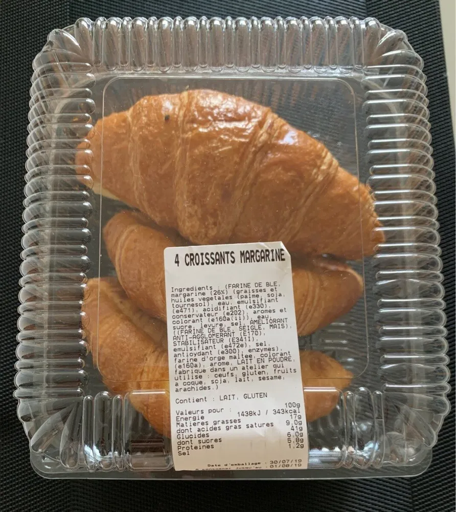 4 croissants margarine
