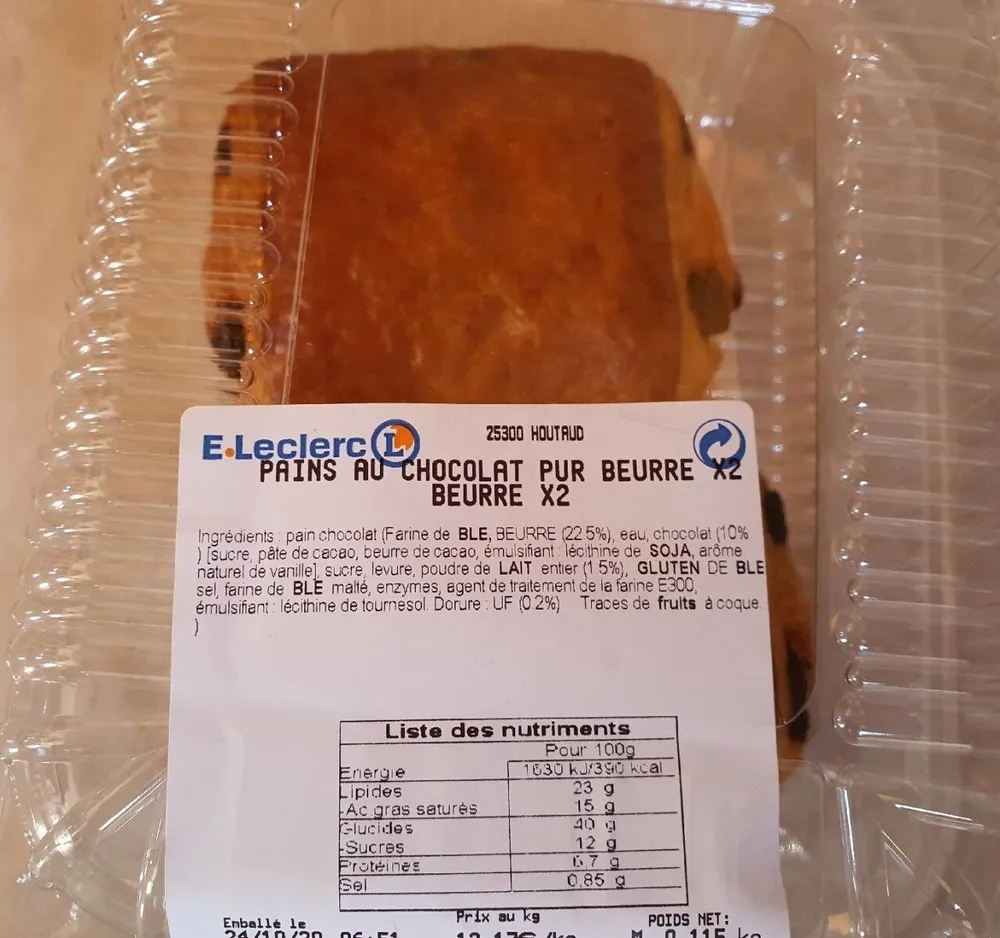 Pains chocolat pur beurre
