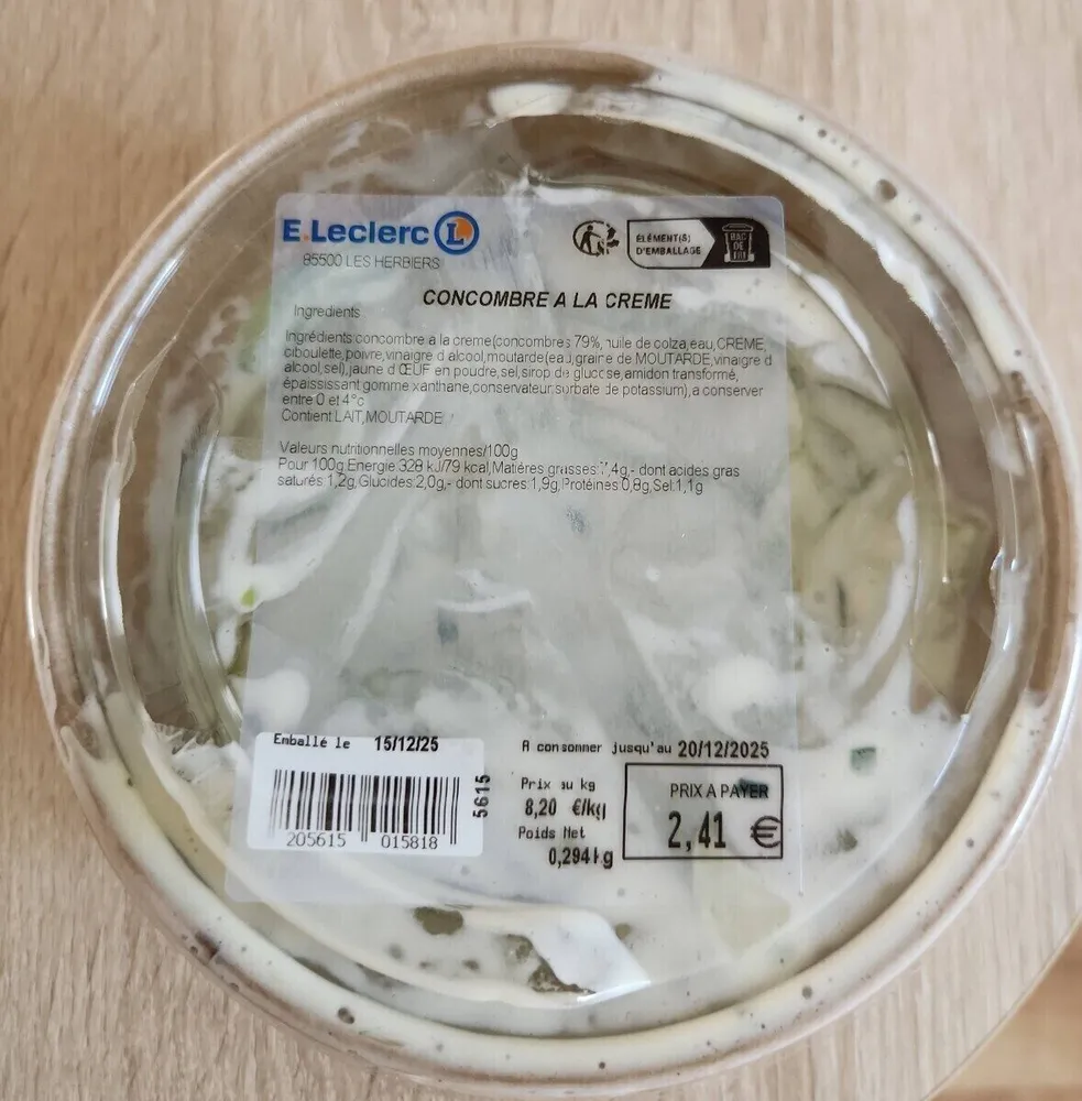 Concombre à la crème