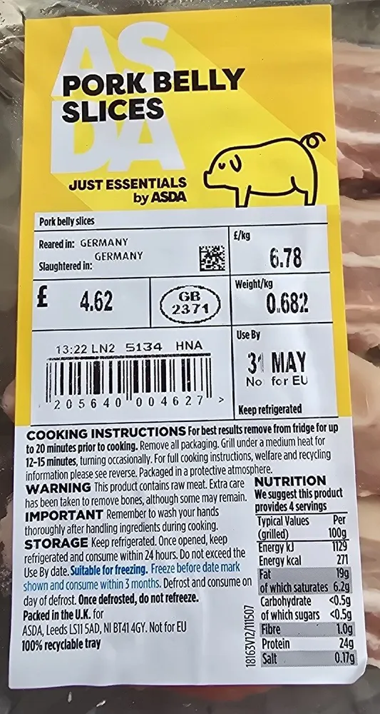 Belly Pork Slices