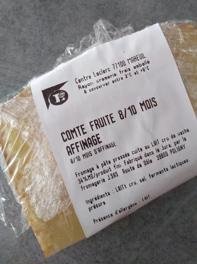 Comte fruité 8/10 mois affinage
