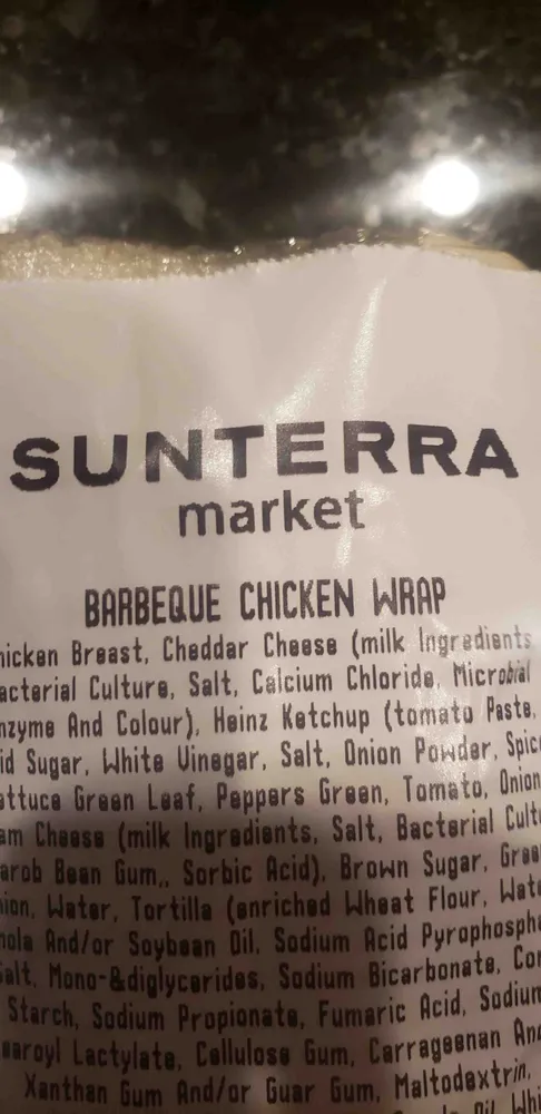 Barbeque chicken wrap