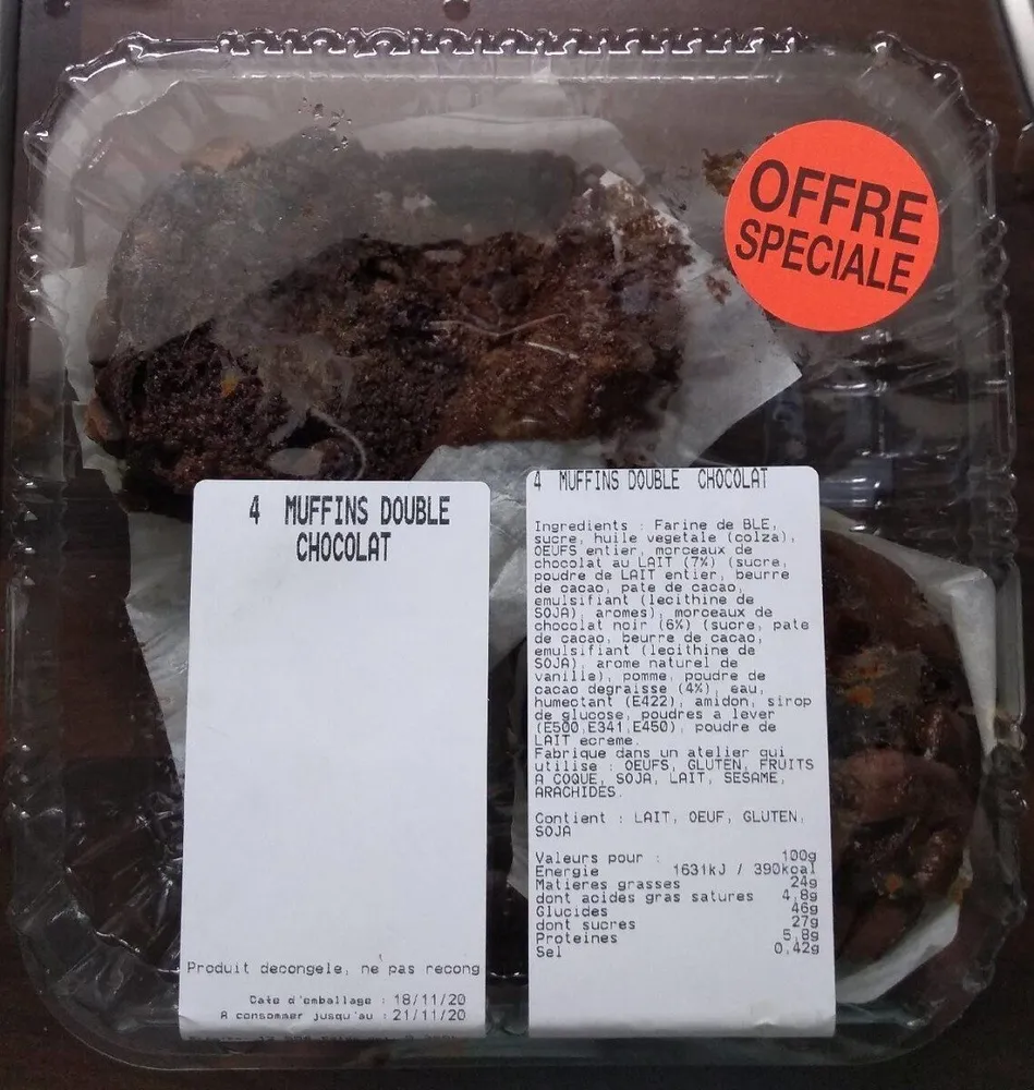 Muffins double chocolat